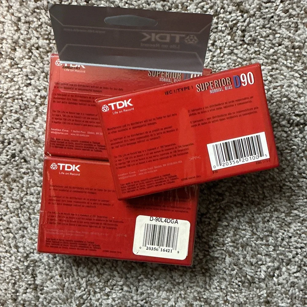 TDK Superior D90 Video Tapes - 5 tapes